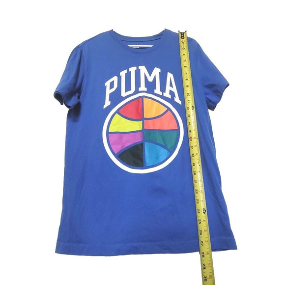 Puma Box Out Basketball Graphic T-Shirt Mens Size M Blue Casual Crew Neck - Picture 5 of 6